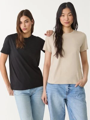 Stradivarius Komplet 2 koszulek basic regular fit z okrągłym dekoltem.  Szary