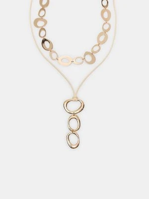 Stradivarius Komplet 2 naszyjników z okrągłym wisiorkiem  Złoty