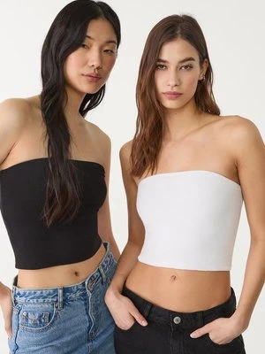 Stradivarius Zestaw 2 topów bandeau  Czarny