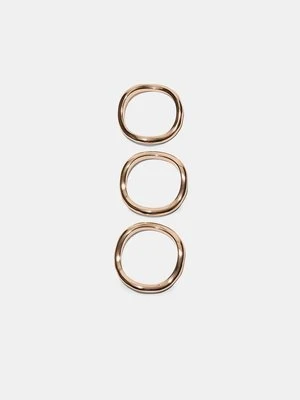 Stradivarius Komplet 3 sztywnych bransoletek  Złoty