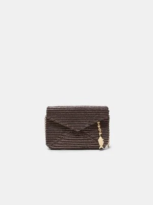 Stradivarius Kopertówka na ramię z efektem rafii  Brązowy