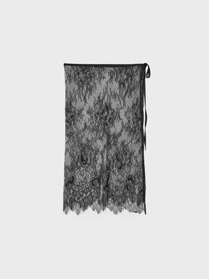 Stradivarius Koronkowe pareo  Czarny