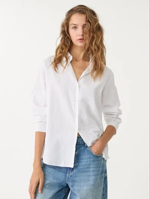 Stradivarius Koszula basic z popeliny  Biały