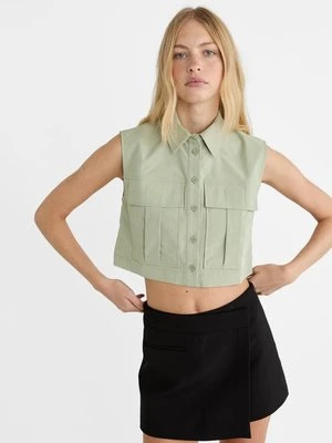 Stradivarius Koszula bez rękawów z kieszeniami  Khaki