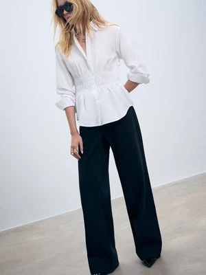 Stradivarius Koszula popelinowa marszczona  Biały