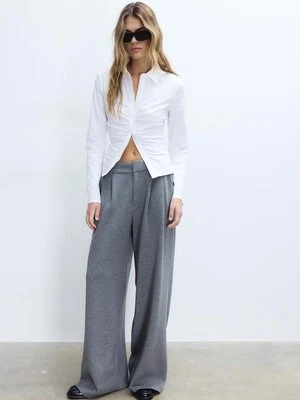 Stradivarius Koszula z bengaliny z marszczeniem  Biały