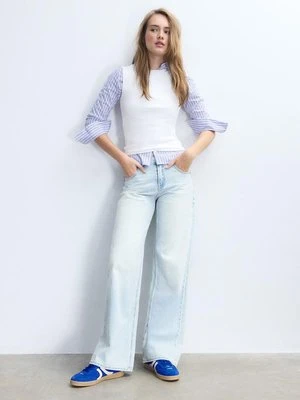 Stradivarius Koszulka basic bez rękawów  Biały