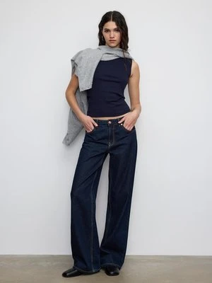 Stradivarius Koszulka basic bez rękawów  Morski