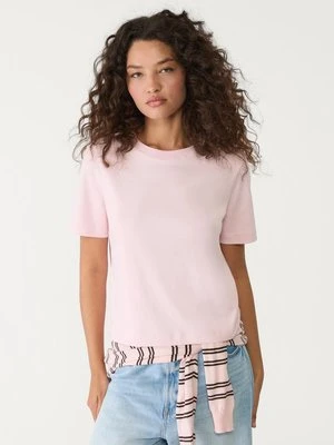 Stradivarius Koszulka basic o kroju regular heavy weight  Pastelowy róż