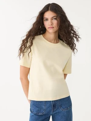 Stradivarius Koszulka basic o kroju regular heavy weight  Żółty