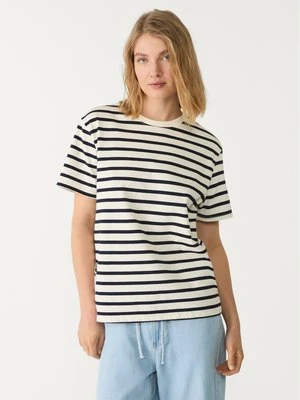 Zdjęcie produktu Stradivarius Koszulka basic o kwadratowym kroju heavy weight w paski  Ecru