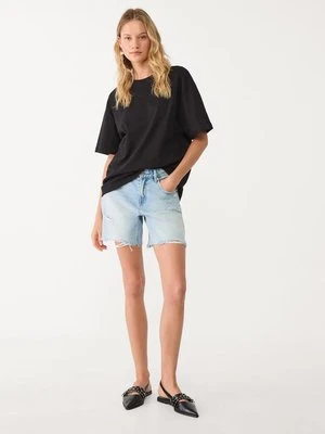 Stradivarius Koszulka basic oversize heavy weight  Czarny