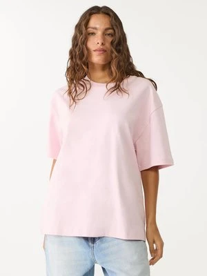 Stradivarius Koszulka basic oversize heavy weight  Pastelowy róż