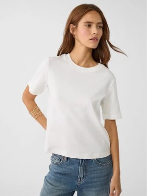 Stradivarius Koszulka basic regular fit  Ecru