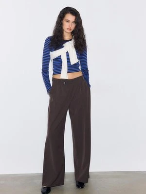 Stradivarius Koszulka basic z długim rękawem w paski  Błękit elektryczny