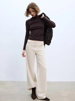 Stradivarius Koszulka basic z golfem  Brązowy