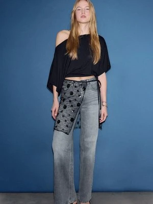 Zdjęcie produktu Stradivarius Koszulka basic z nietoperzowym rękawem  Czarny