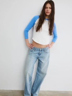 Stradivarius Koszulka bejsbolowa  Jasnobłękitny