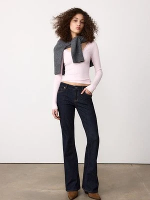 Stradivarius Koszulka bezszwowa z koronką  Łososiowy