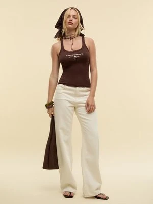 Stradivarius Koszulka bokserka Yellowstone  Brązowy