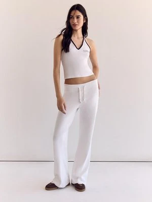 Stradivarius Koszulka Halter New York  Ecru