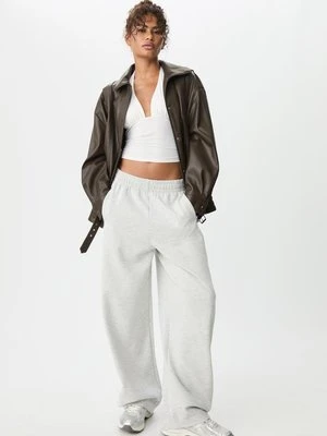 Stradivarius Koszulka halter z marszczeniem  Ecru