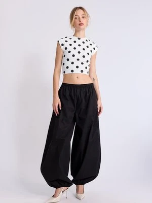 Zdjęcie produktu Stradivarius Koszulka mini z krótkim rękawem w grochy  Ecru