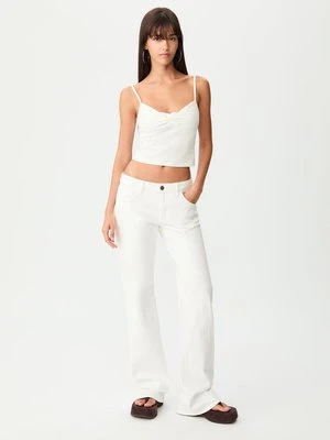 Stradivarius Koszulka na ramiączkach z węzłem  Ecru