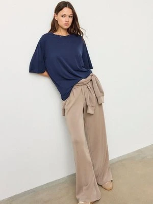 Stradivarius Koszulka oversize miękka w dotyku  Ciemnomorski