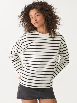 Stradivarius Koszulka oversize w paski  Czarny