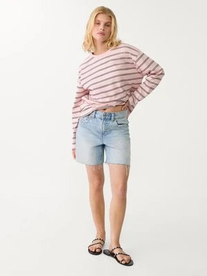 Stradivarius Koszulka oversize w paski  Pastelowy róż