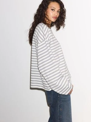 Zdjęcie produktu Stradivarius Koszulka oversize w paski  Popielaty