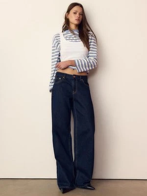 Stradivarius Koszulka oversize w paski z długim rękawem  Jasnobłękitny