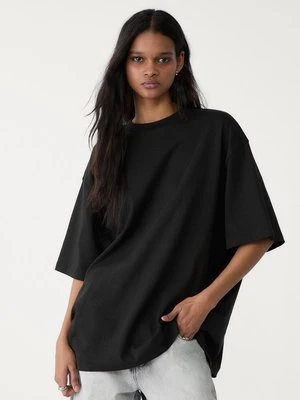 Stradivarius Koszulka oversize z krótkim rękawem  Czarny