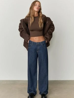 Stradivarius Koszulka poliamidowa z długim rękawem  Brązowy