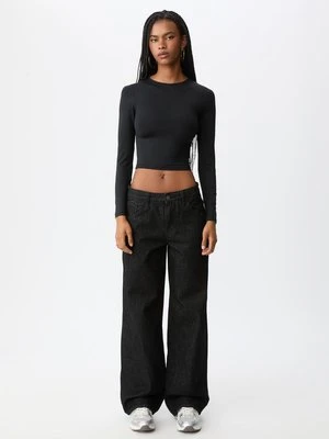 Stradivarius Koszulka poliamidowa z długim rękawem  Czarny