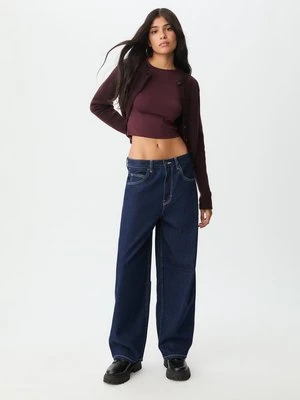 Stradivarius Koszulka poliamidowa z długim rękawem  Wiśniowy