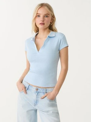 Stradivarius Koszulka polo basic  Błękitny