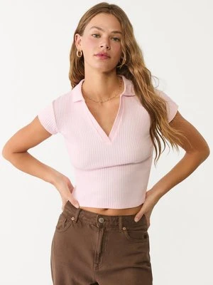 Stradivarius Koszulka polo basic  Pudrowy róż