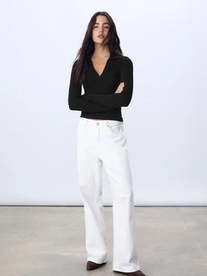 Stradivarius Koszulka polo bezszwowa  Czarny