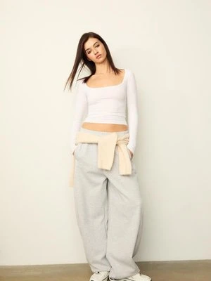 Stradivarius Koszulka z długim rękawem bezszwowa  Biały