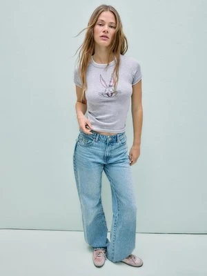 Stradivarius Koszulka z krótkim rękawem Bugs Bunny  Popielaty