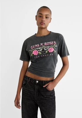 Stradivarius Koszulka z Guns N’ Roses  Ciemnoszary