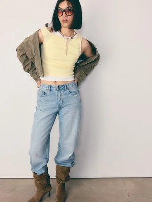 Stradivarius Koszulka z podwójnym topem  Żółty pastelowy