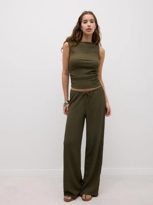 Zdjęcie produktu Stradivarius Koszulka z teksturą i marszczeniami  Khaki