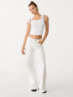 Stradivarius Koszulka z wiązanymi ramiączkami  Biały