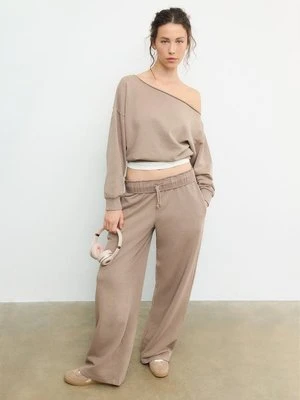 Stradivarius Krótka bluza z efektem sprania  Beżowy