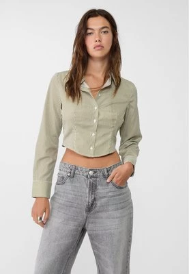 Stradivarius Krótka koszula basic  Khaki