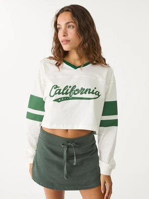 Stradivarius Krótka koszulka California  Ecru