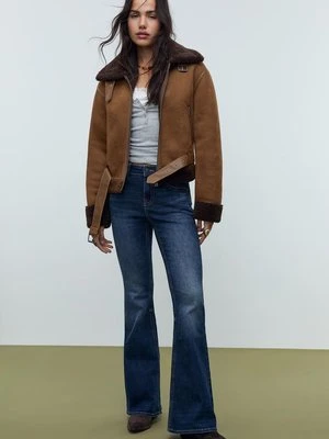 Stradivarius Krótka kurtka dwustronna  Brązowy